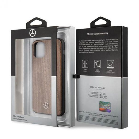 Mercedes MEHCN65VWOLB Husă rigidă pentru iPhone 11 Pro Max, culoarea maro/brązowy, Wood Line Walnut