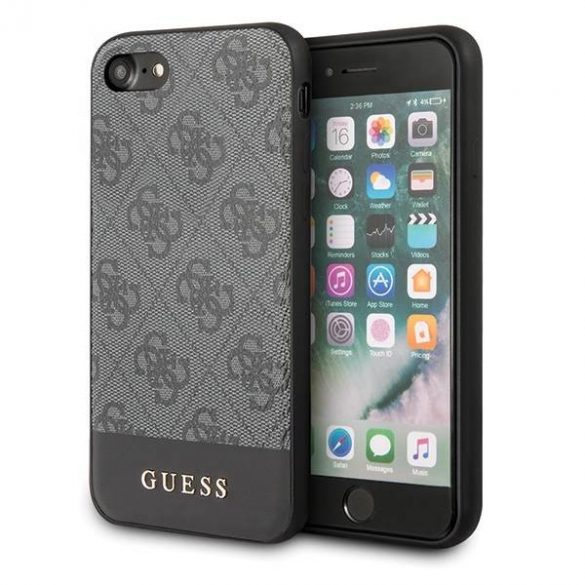 Guess GUHCI8G4GLGR Husă rigidă pentru iPhone 7/8/SE 2020 /SE 2022 szary/gri, 4G Stripe Collection