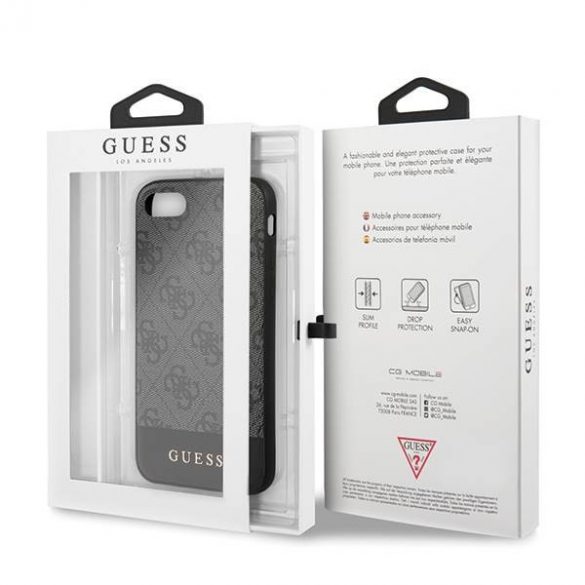 Guess GUHCI8G4GLGR Husă rigidă pentru iPhone 7/8/SE 2020 /SE 2022 szary/gri, 4G Stripe Collection