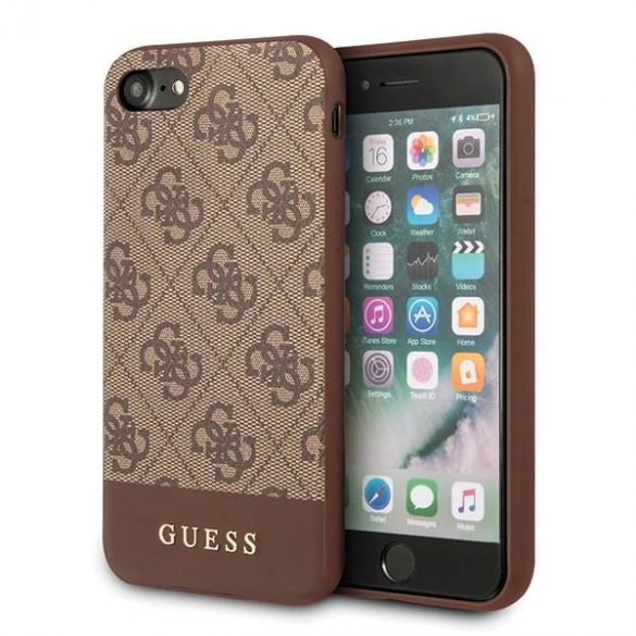 Guess GUHCI8G4GLBR iPhone 7/8/SE 2020 / SE 2022 maro/maro husă greu 4G Stripe Collection husă