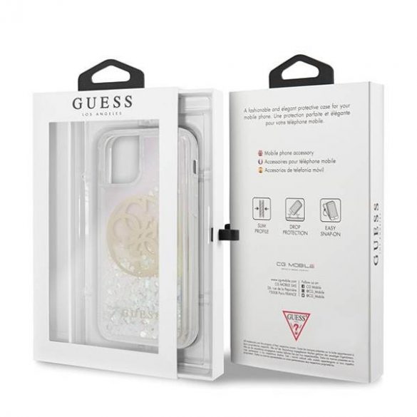 Husă rigidă Guess GUHCN58LGIRGP pentru iPhone 11 Pro Husă Gradient Liquid Glitter Circle Logo