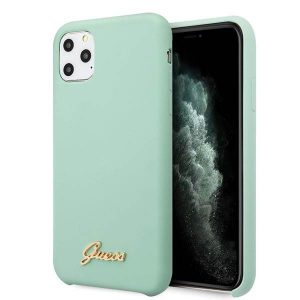 Guess GUHCN65LSLMGG iPhone 11 Pro Max zielony/verde husă rigidă silicon Vintage Gold Logo