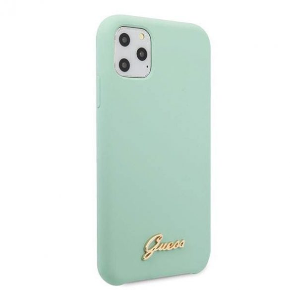 Guess GUHCN65LSLMGG iPhone 11 Pro Max zielony/verde husă rigidă silicon Vintage Gold Logo