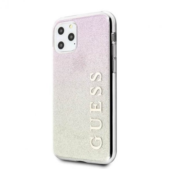 Guess GUHCN65PCUGLGPI iPhone 11 Pro Max różowo-złoty/roz auriu husă rigidă Husă Gradient Glitter