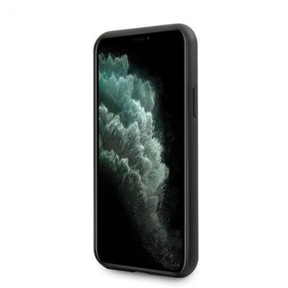 Karl Lagerfeld KLHCN65IKFBMBK Carcasă rigidă pentru iPhone 11 Pro Max, negru, Saffiano Ikonik, metal