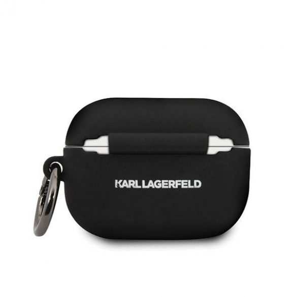 Karl Lagerfeld KLACAPSILGLBK AirPods Pro acoperă negru / negru Silicon Ikonik husă