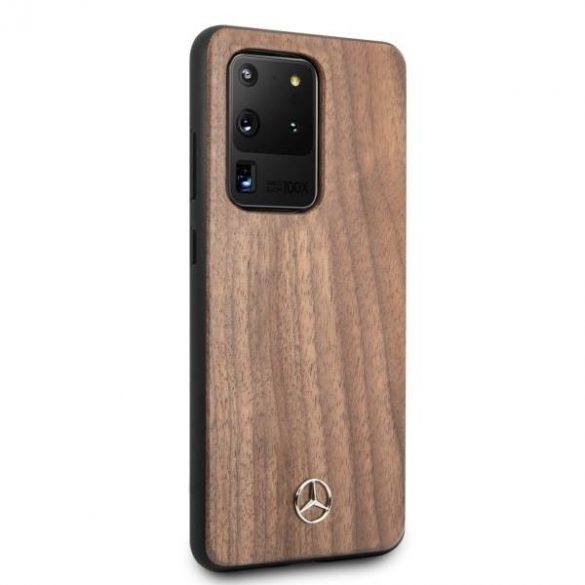 Mercedes MEHCS69VWOLB S20 Ultra G988 carcasă rigidă brązowy/maro Carcasă Wood Line Walnut