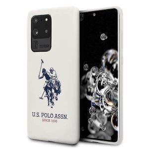 US Polo USHCS69SLHRWH S20 Ultra G988 biał/alb Silicone Collection Husă