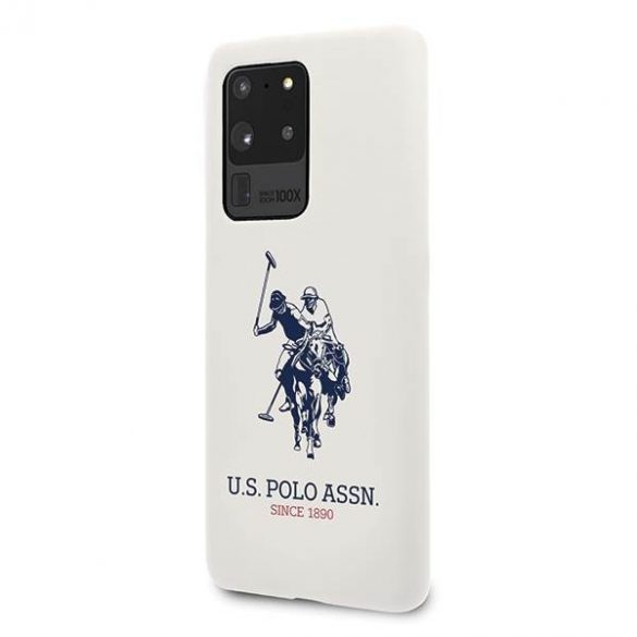 US Polo USHCS69SLHRWH S20 Ultra G988 biał/alb Silicone Collection Husă