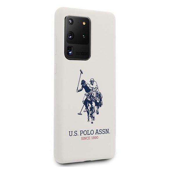 US Polo USHCS69SLHRWH S20 Ultra G988 biał/alb Silicone Collection Husă