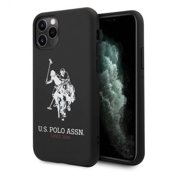 US Polo USHCN65SLHRBK Husă din silicon pentru iPhone 11 Pro Max, negru/czarny