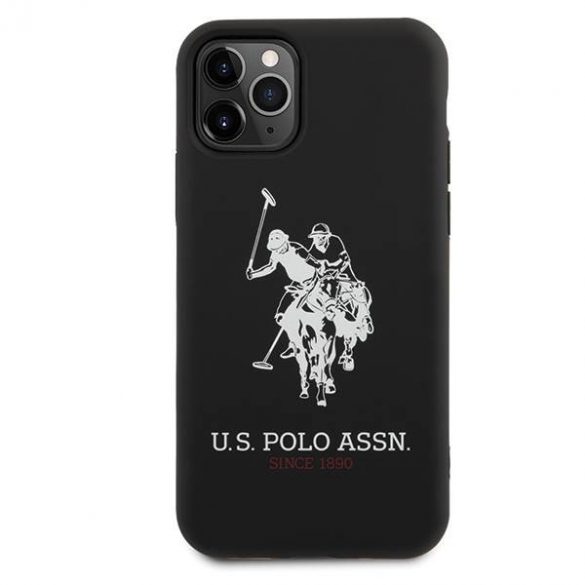 US Polo USHCN65SLHRBK Husă din silicon pentru iPhone 11 Pro Max, negru/czarny