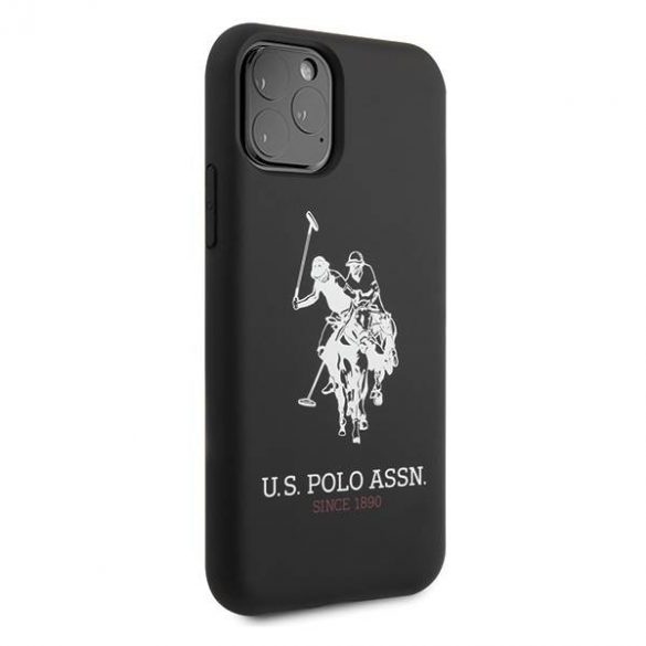 US Polo USHCN65SLHRBK Husă din silicon pentru iPhone 11 Pro Max, negru/czarny