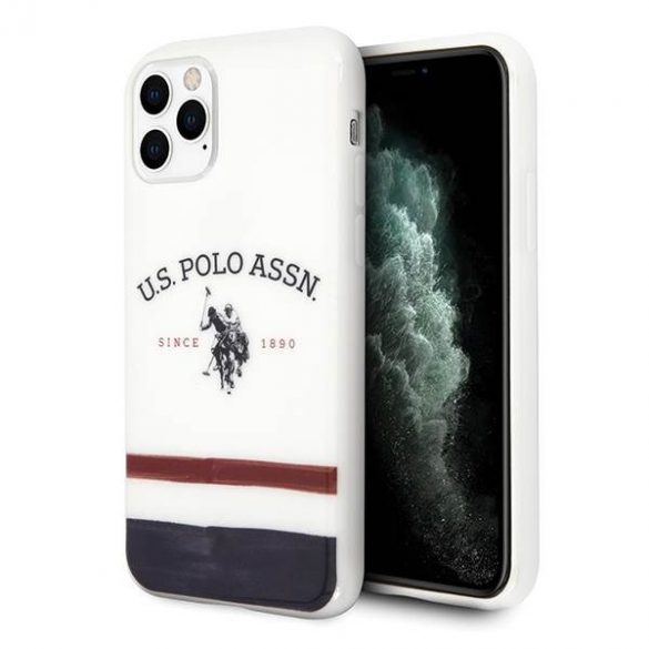 US Polo USHCN58PCSTRB Husă pentru iPhone 11 Pro bial/alb Tricolor Pattern Collection