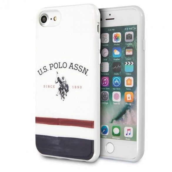 US Polo USHCI8PCSTRB iPhone 7/8/SE 2020 / SE 2022 biał/alb Tricolor Pattern Collection