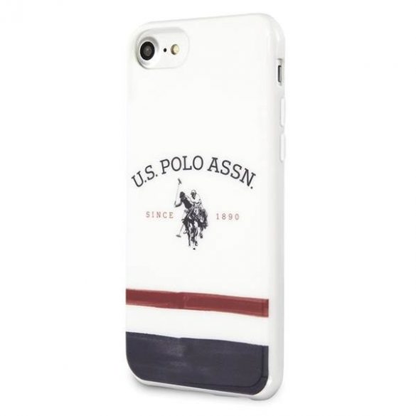 US Polo USHCI8PCSTRB iPhone 7/8/SE 2020 / SE 2022 biał/alb Tricolor Pattern Collection