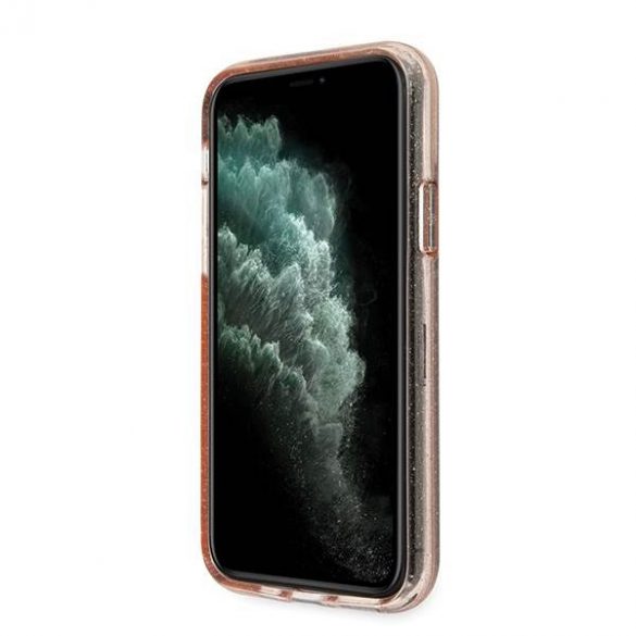 Guess GUHCN58PCGLPI iPhone 11 Pro husă dură rożowy/roz Husă cu sclipici