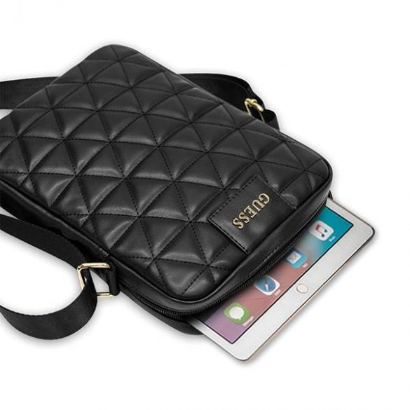 Guess Geantă  GUTB10QLBK 10" czarna/negru Quilted Tablet Bag