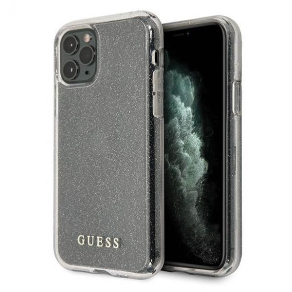 Husă rigidă Guess GUHCN58PCGLSI iPhone 11 Pro srebrny/argintiu Husă cu sclipici