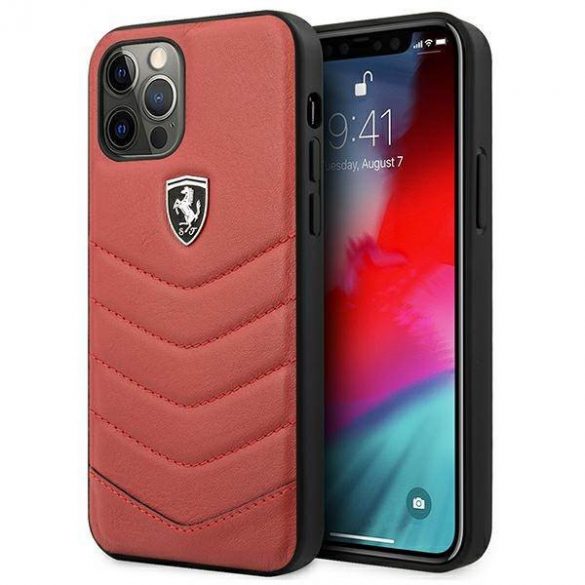 Ferrari FEHQUHCP12MRE Husă rigidă pentru iPhone 12/12 Pro czerwony/roșu Husă matlasată Off Track