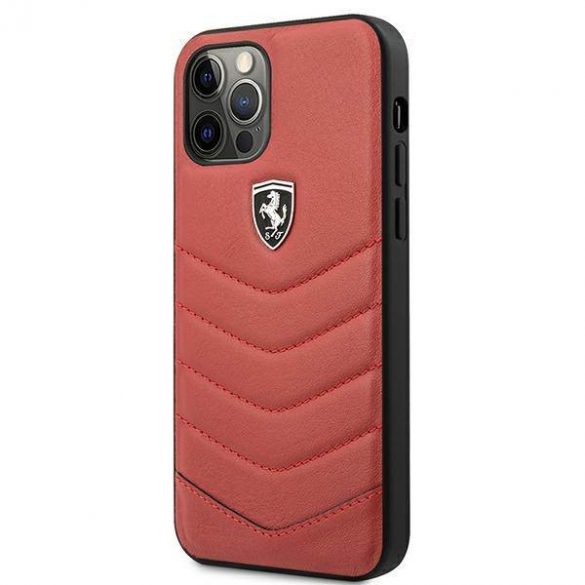 Ferrari FEHQUHCP12MRE Husă rigidă pentru iPhone 12/12 Pro czerwony/roșu Husă matlasată Off Track