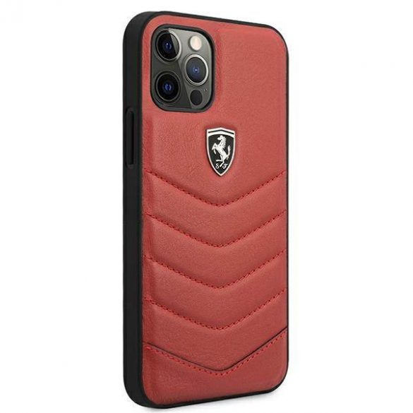 Ferrari FEHQUHCP12MRE Husă rigidă pentru iPhone 12/12 Pro czerwony/roșu Husă matlasată Off Track