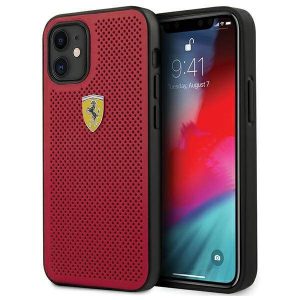 Ferrari FESPEHCP12SRE iPhone 12 mini 5,4" roșu/roșu hard Husă On Track Perforated husă