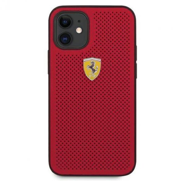 Ferrari FESPEHCP12SRE iPhone 12 mini 5,4" roșu/roșu hard Husă On Track Perforated husă