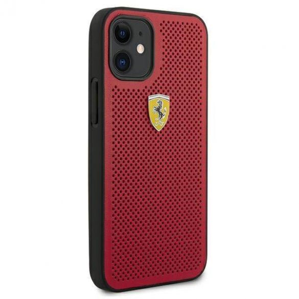 Ferrari FESPEHCP12SRE iPhone 12 mini 5,4" roșu/roșu hard Husă On Track Perforated husă