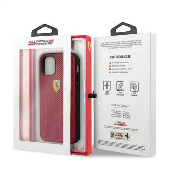 Ferrari FESPEHCP12SRE iPhone 12 mini 5,4" roșu/roșu hard Husă On Track Perforated husă