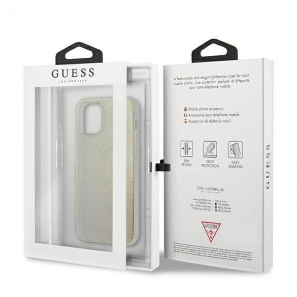 Guess GUHCP12S3D4GIRBL Husă rigidă opală/iridescentă pentru iPhone 12 mini 5,4" 4G 3D Pattern Collection