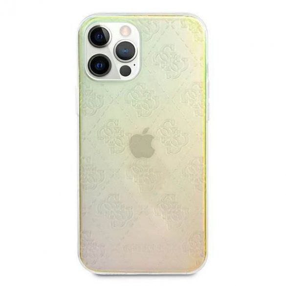 Guess GUHCP12M3D4GIRBL Husă rigidă opală/iridescentă pentru iPhone 12/12 Pro 6,1" 4G 3D Pattern Collection