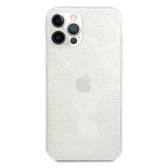 Guess GUHCP12M3D4GTR Husă rigidă transparentă pentru iPhone 12/12 Pro 6,1" 4G 3D Pattern Collection