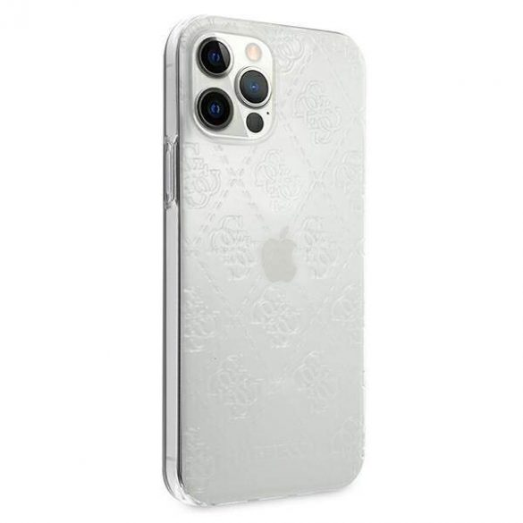 Guess GUHCP12M3D4GTR Husă rigidă transparentă pentru iPhone 12/12 Pro 6,1" 4G 3D Pattern Collection