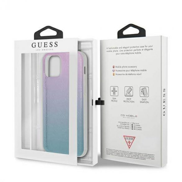 Guess GUHCP12L3D4GGBP Husă rigidă pentru iPhone 12 Pro Max 6,7" niebiesko-różowy/albastru și roz 4G 3D Pattern Collection