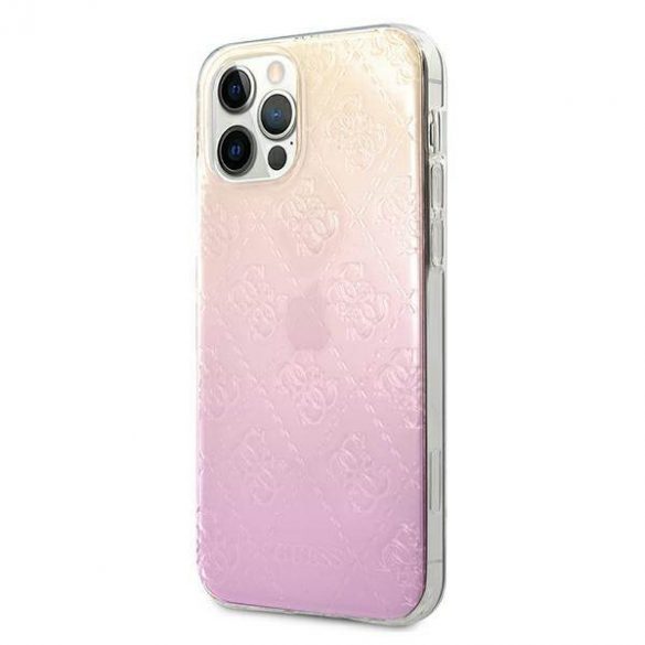 Guess GUHCP12M3D4GGPG Husa pentru iPhone 12/12 Pro 6,1" roz rosu 3D Raised 4G Gradient