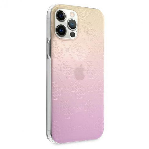 Guess GUHCP12M3D4GGPG Husa pentru iPhone 12/12 Pro 6,1" roz rosu 3D Raised 4G Gradient