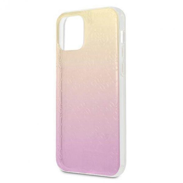 Guess GUHCP12M3D4GGPG Husa pentru iPhone 12/12 Pro 6,1" roz rosu 3D Raised 4G Gradient