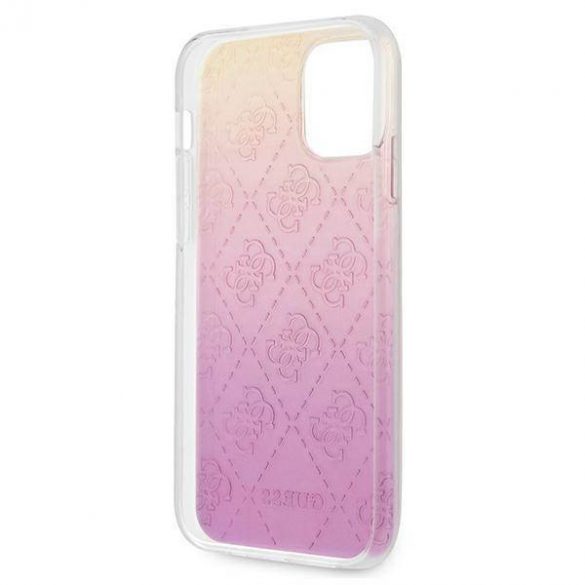 Guess GUHCP12M3D4GGPG Husa pentru iPhone 12/12 Pro 6,1" roz rosu 3D Raised 4G Gradient