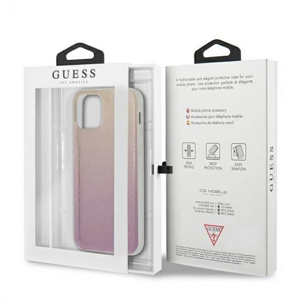 Guess GUHCP12M3D4GGPG Husa pentru iPhone 12/12 Pro 6,1" roz rosu 3D Raised 4G Gradient