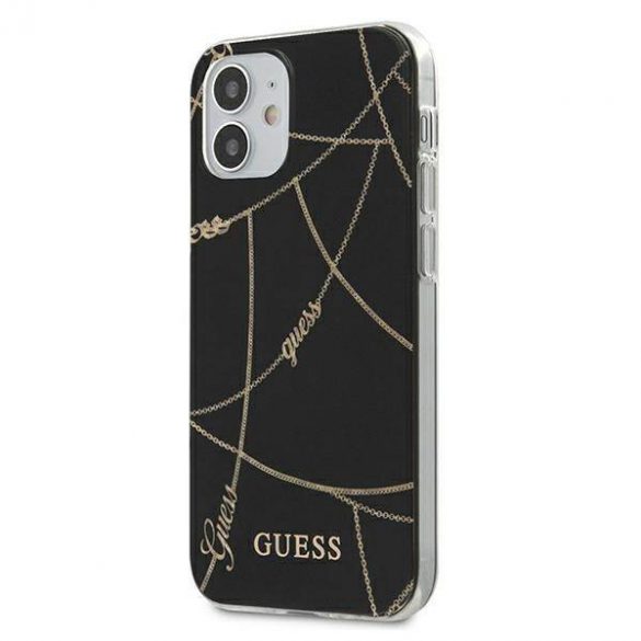 Guess GUHCP12SPCUCHBK Husă rigidă pentru iPhone 12 mini 5,4" czarny/negru Husă Gold Chain Collection