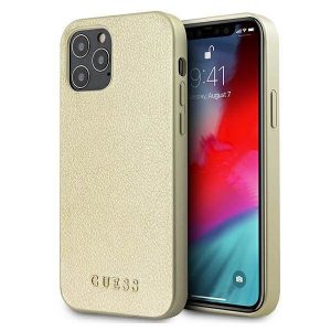 Guess GUHCP12LIGLGO iPhone 12 Pro Max 6,7" złoty/aurie Carcasă rigidă Husă iridescentă