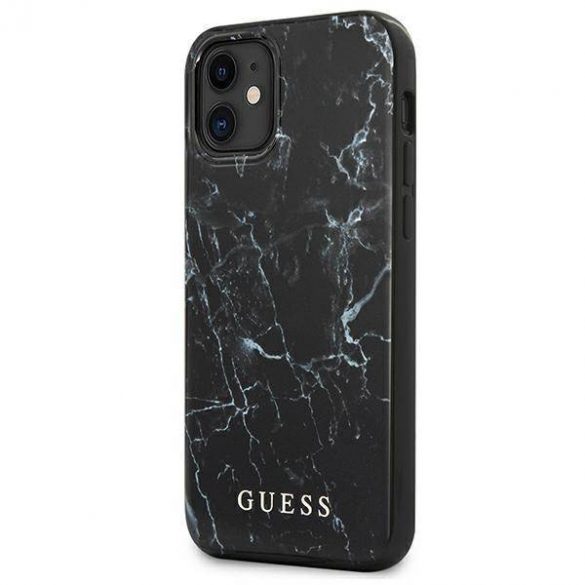 Guess GUHCP12SPCUMABK Husă marmură pentru iPhone 12 mini, 5,4 inchi, negru/czarny