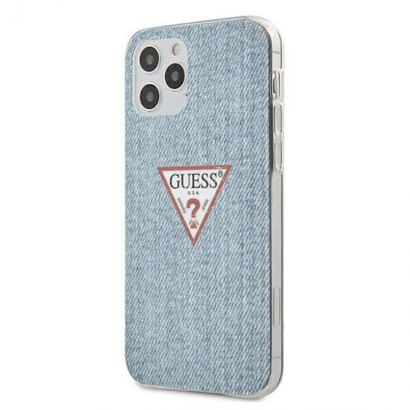 Guess GUHCP12MPCUJULLB Husă rigidă pentru iPhone 12/12 Pro 6,1" niebieski/albastru deschis Husă Jeans Collection