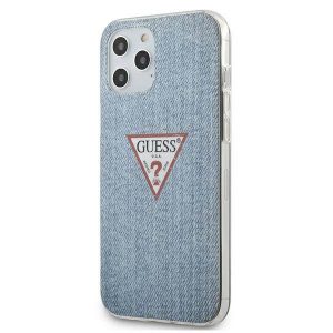 Guess GUHCP12LPCUJULLB Husă rigidă pentru iPhone 12 Pro Max 6,7" niebieski/albastru deschis Husă Jeans Collection