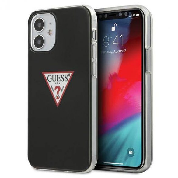 Guess GUHCP12SPCUCTLBK Husă rigidă pentru iPhone 12 mini de 5,4" czarny/negru Husă Triangle Collection