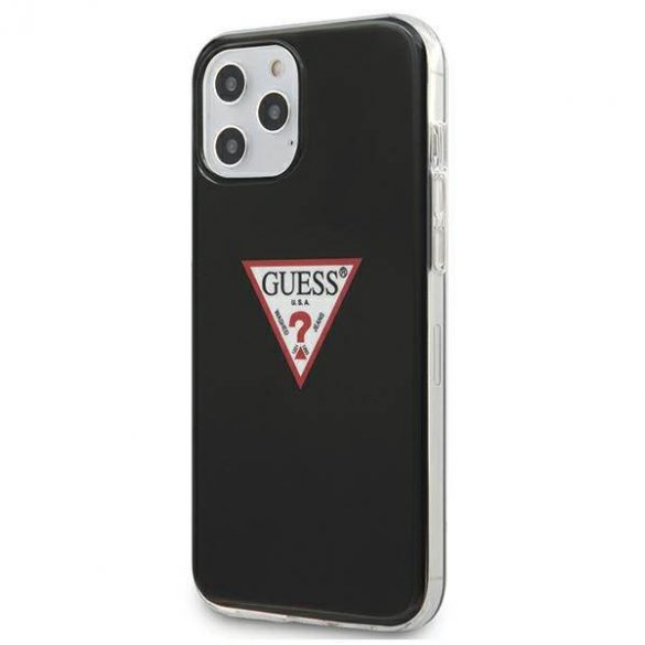 Guess GUHCP12LPCUCTLBK Husă rigidă pentru iPhone 12 Pro Max, 6,7 inchi, negru/czarny Husă Triangle Collection