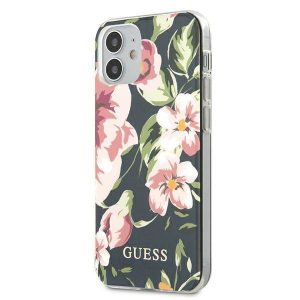 Guess GUHCP12SIMLFL03 Husa pentru iPhone 12 mini 5,4" granatow/bleumarin N°3 Flower Collection