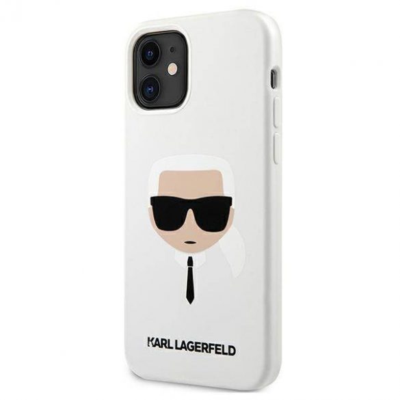 Karl Lagerfeld KLHCP12SSLKHWH iPhone 12 mini 5,4" alb/alb  hard Husă Silicone Karl's Head