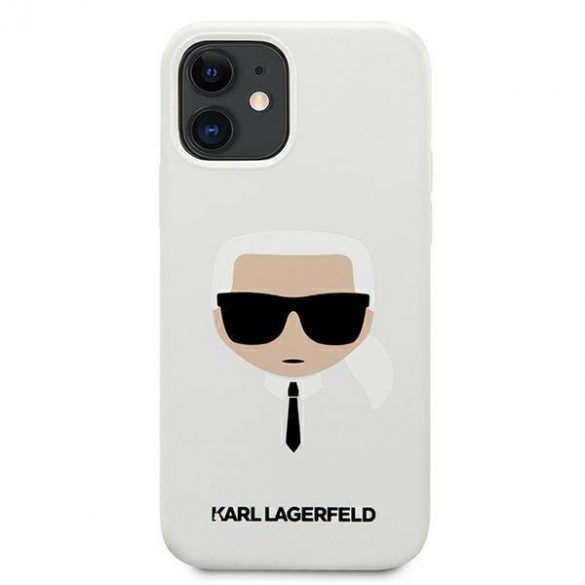 Karl Lagerfeld KLHCP12SSLKHWH iPhone 12 mini 5,4" alb/alb  hard Husă Silicone Karl's Head